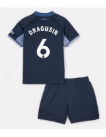 Tottenham Hotspur Radu Dragusin #6 Venkovní dres pro děti 2023-24 Krátký Rukáv (+ trenýrky)